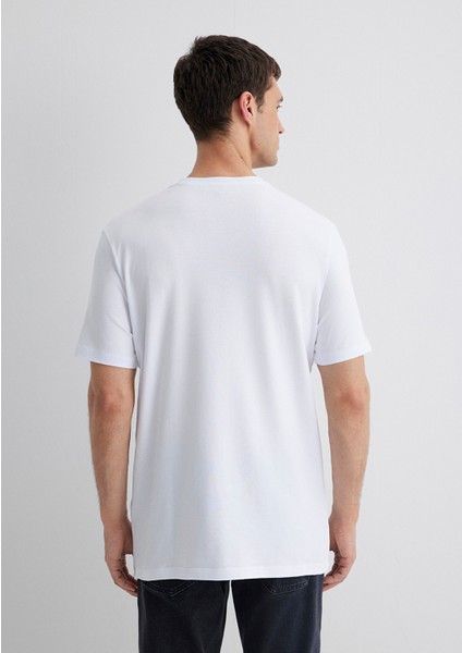 Stretch Beyaz Basic Tişört 0610252-620