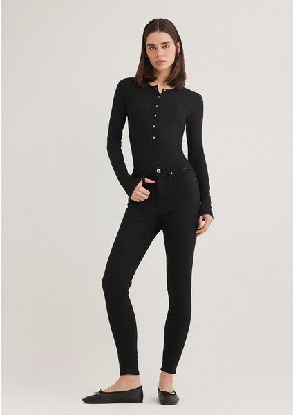 Serenay Gold Shape Siyah Jean Pantolon 100980-35248