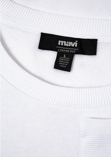 Miav Baskılı Beyaz Sweatshirt 0610925-620