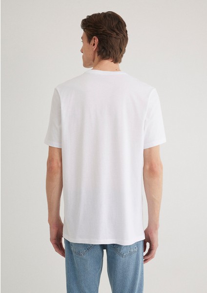 Miav Baskılı Beyaz Tişört 067153-620