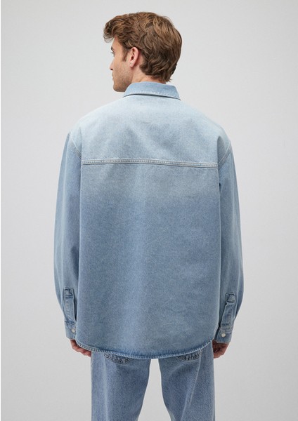 Ross 90lar Puslu Açık Mavi Jean Gömlek 0210031-82947