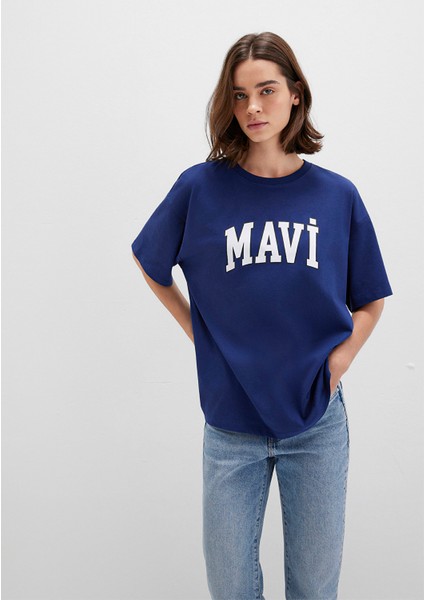 Mavi Logo Baskılı Lacivert Tişört 1600843-70722