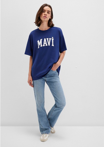 Mavi Logo Baskılı Lacivert Tişört 1600843-70722
