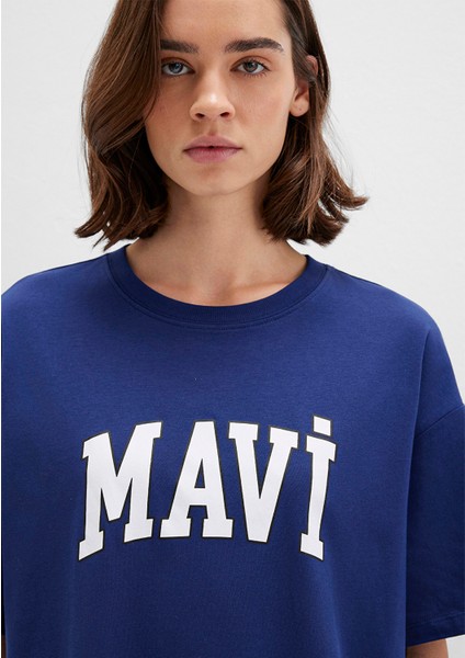 Mavi Logo Baskılı Lacivert Tişört 1600843-70722
