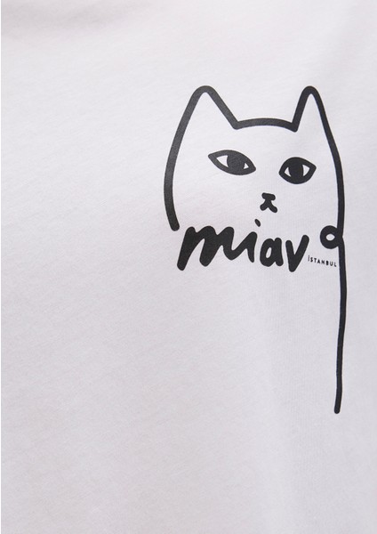 Kedi Baskılı İstanbul Tişört 1610225-620