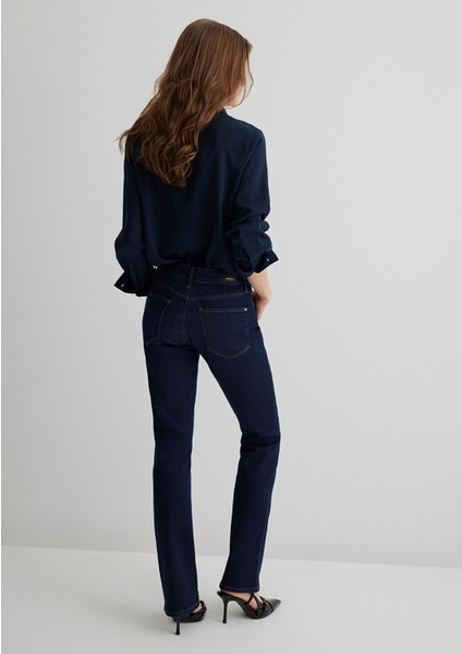 Mona Gold Klasik İndigo Mavisi Jean Pantolon 1049733699