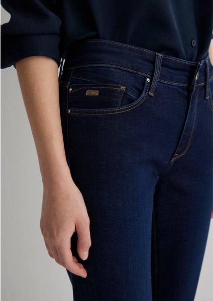 Mona Gold Klasik İndigo Mavisi Jean Pantolon 1049733699