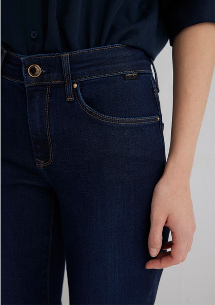Mona Gold Klasik İndigo Mavisi Jean Pantolon 1049733699