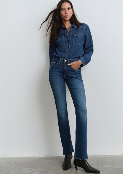 Maria Gold Denim Koyu Mavi Jean Pantolon 101225-80680