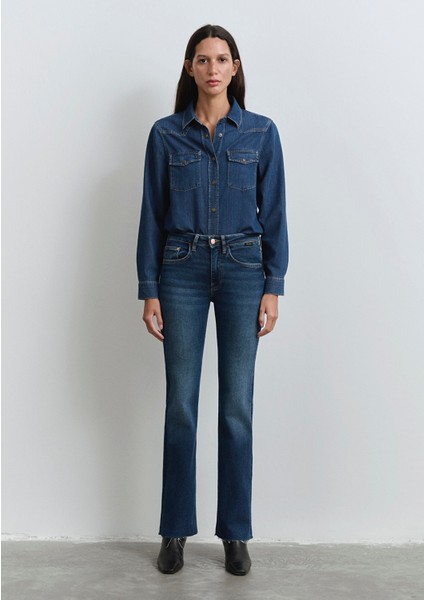 Maria Gold Denim Koyu Mavi Jean Pantolon 101225-80680