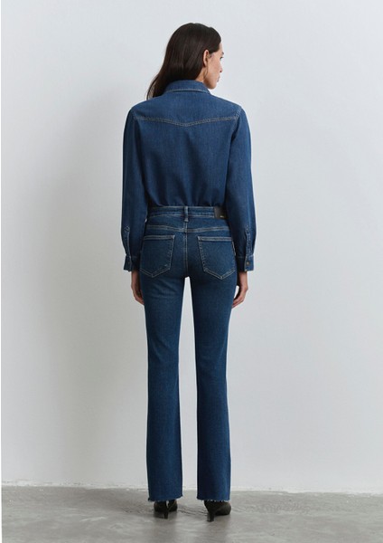 Maria Gold Denim Koyu Mavi Jean Pantolon 101225-80680