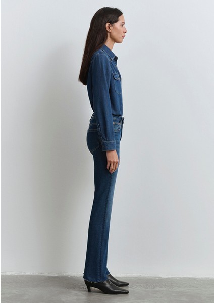 Maria Gold Denim Koyu Mavi Jean Pantolon 101225-80680