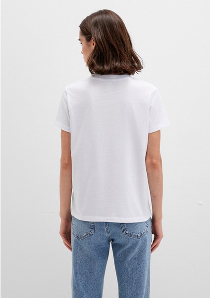Miav Baskılı Beyaz Tişört 1610622-620