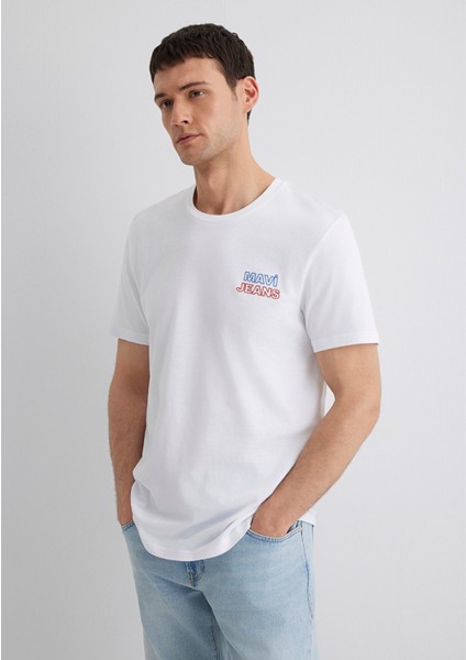 Mavi Jeans Baskılı Beyaz Tişört 066841-620