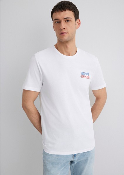 Mavi Jeans Baskılı Beyaz Tişört 066841-620
