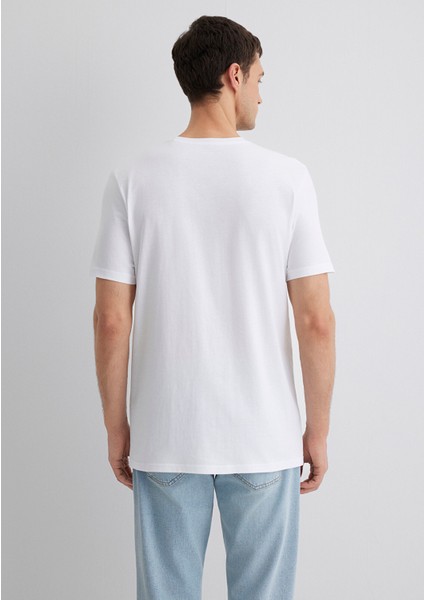 Mavi Jeans Baskılı Beyaz Tişört 066841-620