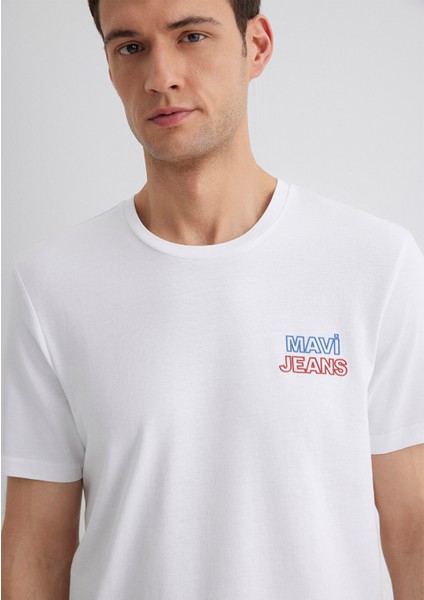 Mavi Jeans Baskılı Beyaz Tişört 066841-620