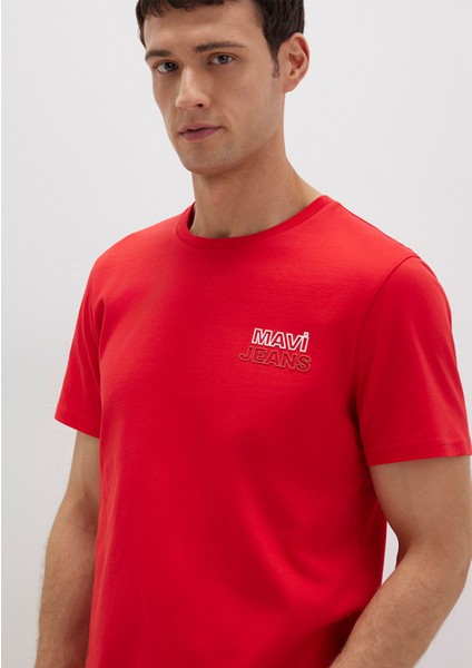 Mavi Jeans Baskılı Kırmızı Tişört 066841-33099