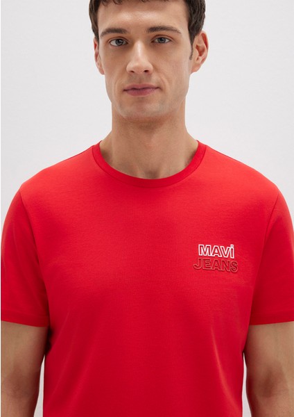 Mavi Jeans Baskılı Kırmızı Tişört 066841-33099