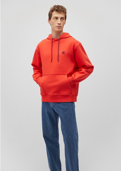 Mavi Logo Nakışlı Kapüşonlu Turuncu Sweatshirt 065809-70481