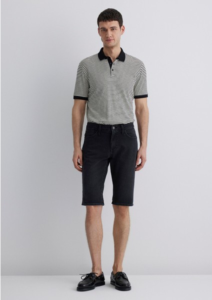 Nicholas Mavi Black Antrasit Jean Şort 0416081307