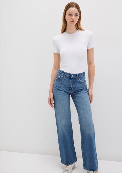 Lux Touch Beyaz Basic Modal Tişört 1600963-620