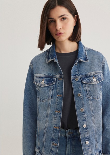 Karla 90lar İndigo Mavisi Jean Ceket 110154-30868