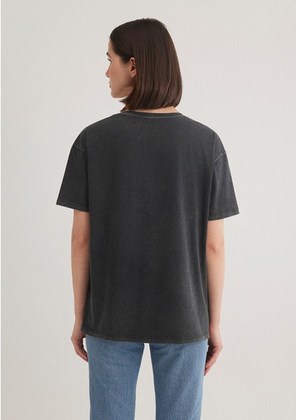 Mavi Baskılı Antrasit İstanbul Tişört 1601176-900