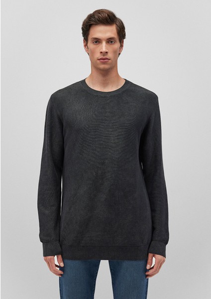 Bisiklet Yaka Antrasit Basic Kazak 070803-34314