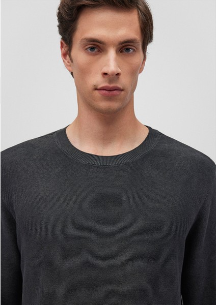 Bisiklet Yaka Antrasit Basic Kazak 070803-34314