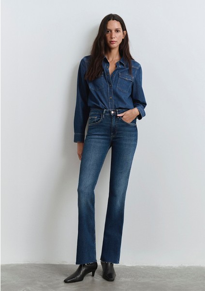 Maria Gold Denim Koyu Mavi Jean Pantolon 101225-80680