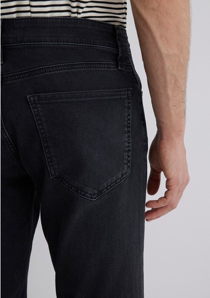 Nicholas Mavi Black Antrasit Jean Şort 0416081307