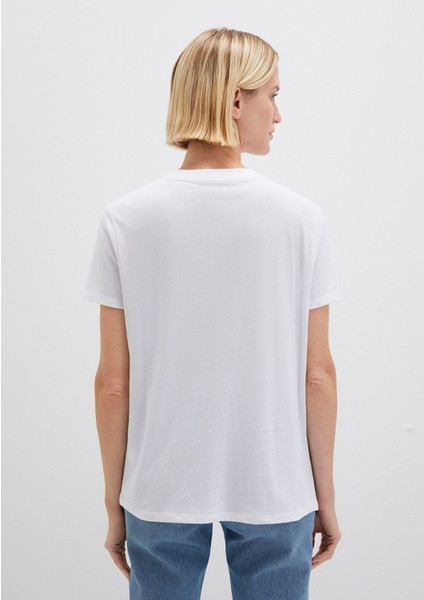 Üçgen Baskılı Beyaz İstanbul Tişört 168892-620