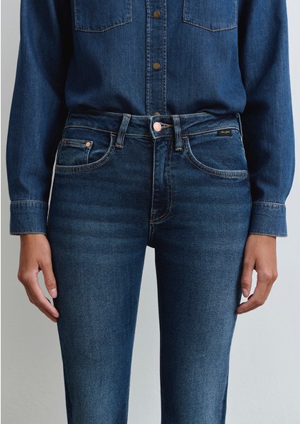 Maria Gold Denim Koyu Mavi Jean Pantolon 101225-80680