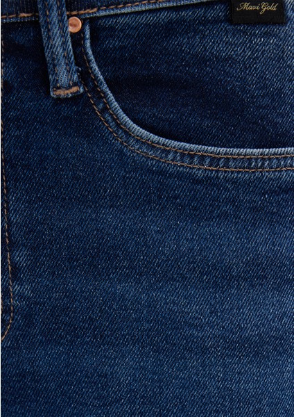 Cindy Gold Shape Koyu Mavi Jean Pantolon 100277-33687