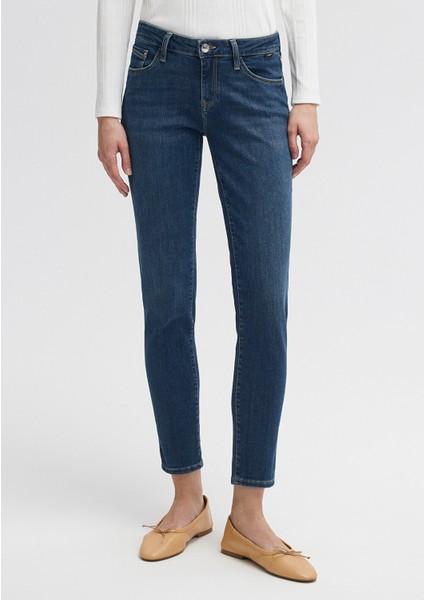 Ada Casual Vintage Koyu Mavi Jean Pantolon 1020535596