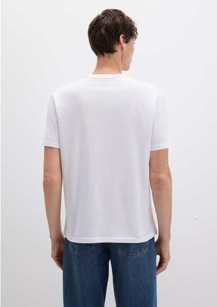 Mavi Logo İşlemeli Beyaz Basic Tişört 067074-620