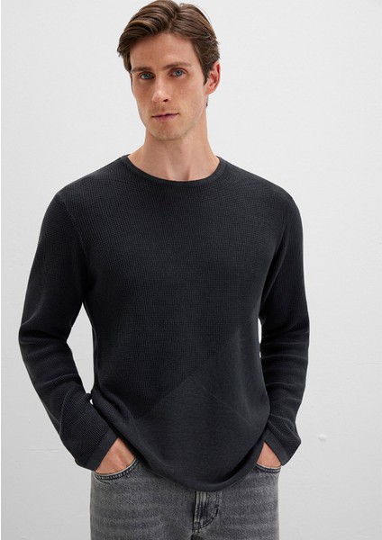 Bisiklet Yaka Siyah Kazak 070702-900