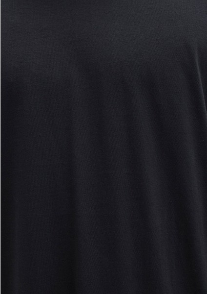 Organik Pamuk Siyah Oversize Tişört 066902-900