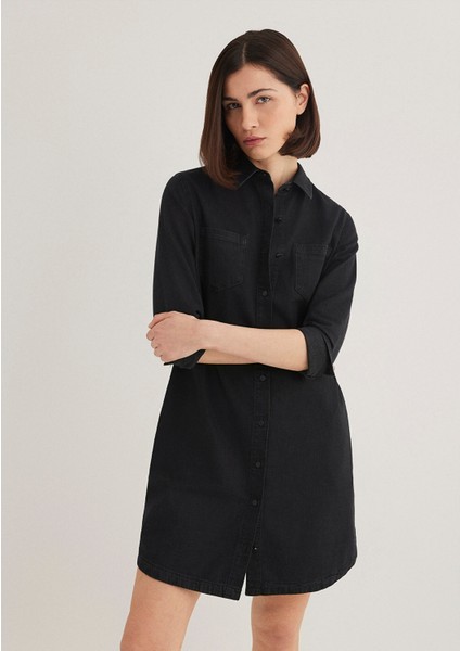 Liz Casual Antrasit Jean Elbise 130656-34926