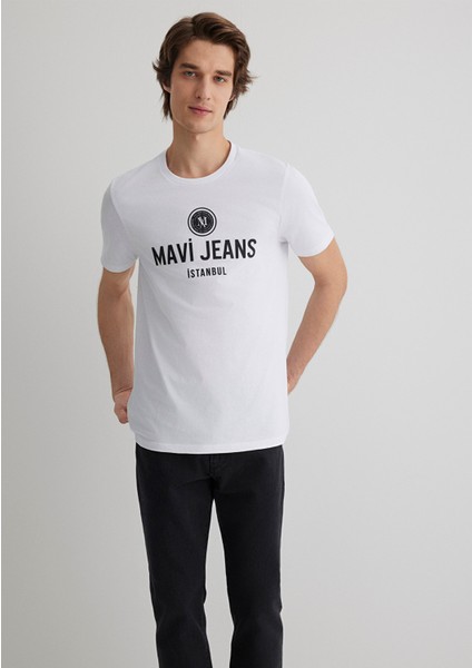 Mavi Jeans Baskılı Beyaz Tişört 066195-620