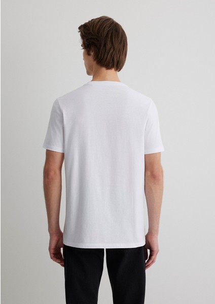 Mavi Jeans Baskılı Beyaz Tişört 066195-620