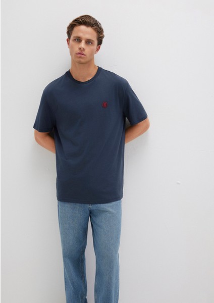 Mavi Logo İşlemeli Lacivert Basic Tişört 067074-33207