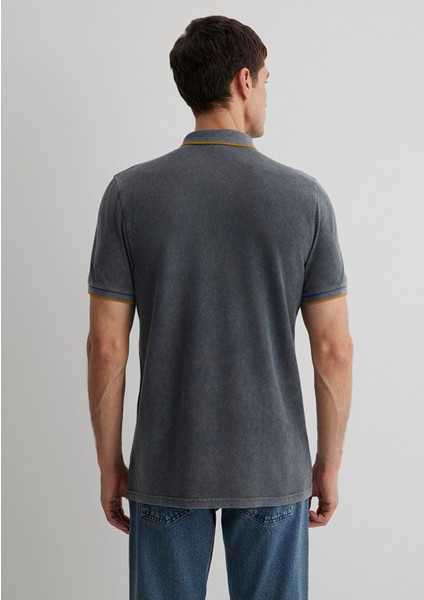 Şerit Detaylı Antrasit Polo Tişört 065920-30653