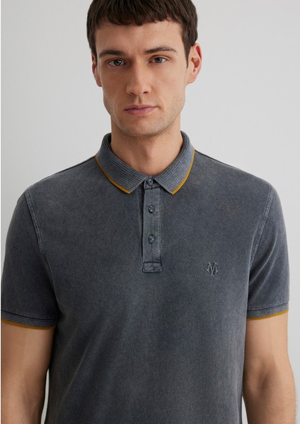 Şerit Detaylı Antrasit Polo Tişört 065920-30653