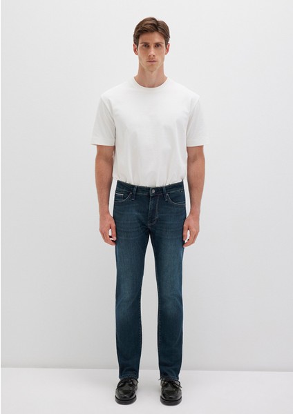 Marcus Mavi Premium Puslu Koyu Mavi Jean Pantolon 0035128946