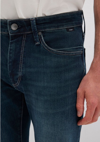 Marcus Mavi Premium Puslu Koyu Mavi Jean Pantolon 0035128946