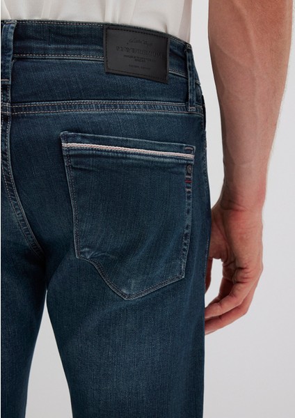 Marcus Mavi Premium Puslu Koyu Mavi Jean Pantolon 0035128946