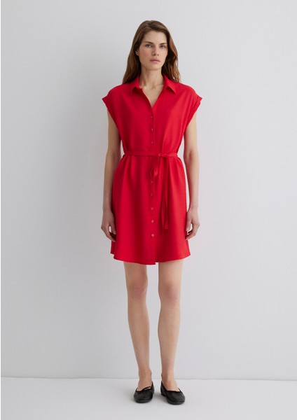 Kırmızı Gömlek Elbise 131139-29723