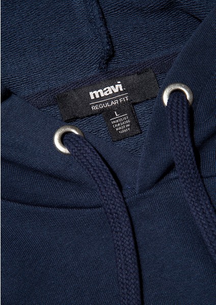 Mavi Logo Baskılı Kapüşonlu Lacivert Sweatshirt 065606-28417